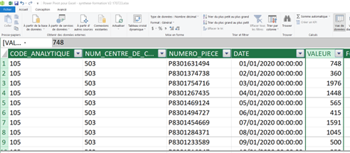 exemple power query sur excel